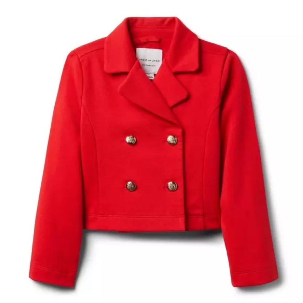Janie and Jack Bright Red Pea Coat